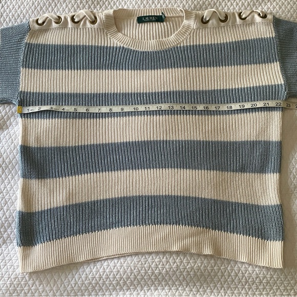 Lauren Ralph Lauren Blue and White Stripe Sweater Size M - Picture 7 of 9
